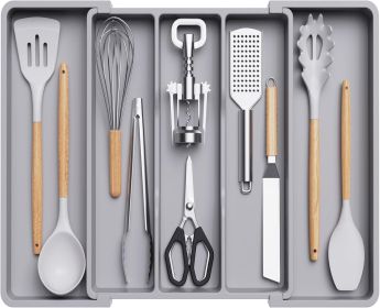 Utensil Organizer for Kitchen Drawers, Expandable Cooking Utensil Tray, Adjustable Cutlery Silverware Flatware Holder Utensil Organizer for Kitchen Drawers, Expandable Cooking Utensil Tray, Adjustable Cutlery Silverware Flatware Holder
